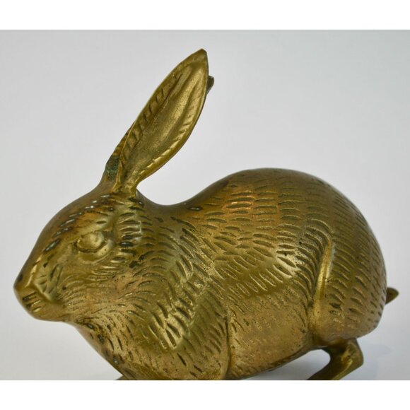 Brass Rabbit Bunny Vintage 5" - Picture 2 of 7